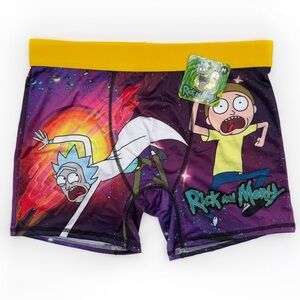 Rick and Morty Boxer Briefs Mens Medium Underwear Purple Funny Gift Adult Swim